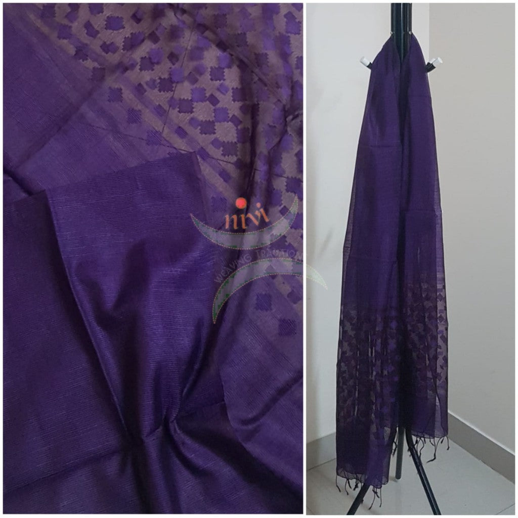 Purple  kota silk dupatta