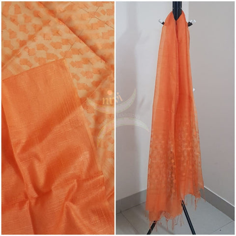 Orange kota silk dupatta