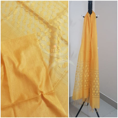 Yellow kota silk dupatta