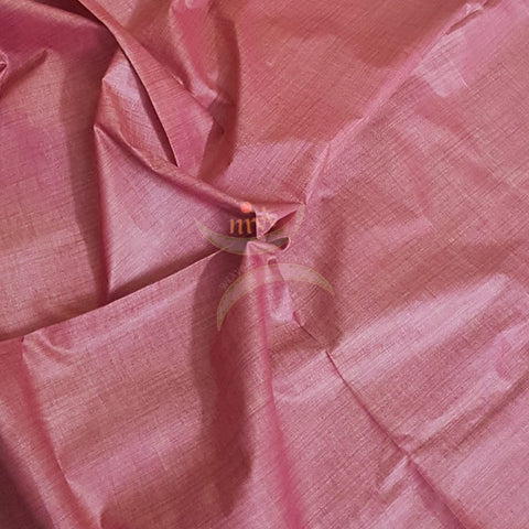 Pink silk blend running material