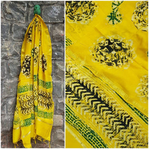 Handloom block printed chanderi dupatta