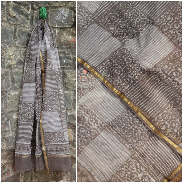 Hand block printed  kota doria dupatta