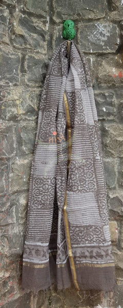 Hand block printed  kota doria dupatta