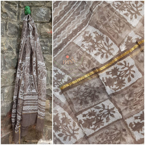Hand block printed  kota doria dupatta