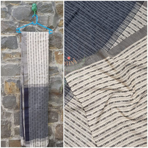Bengal handloom cotton with fish motif