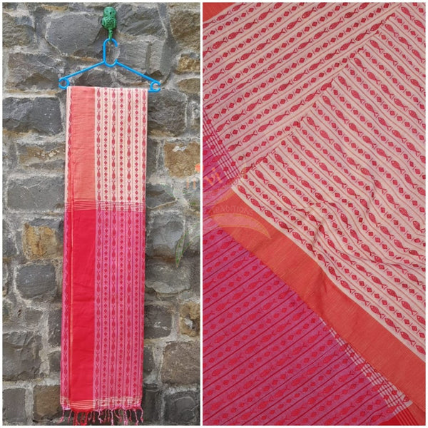 Bengal handloom cotton with fish motif