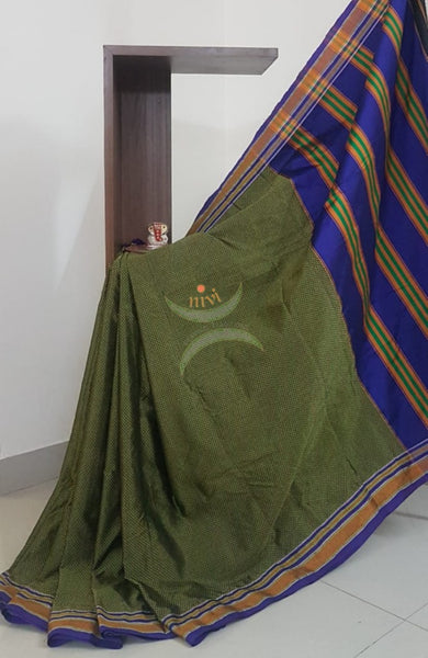 Khun/khana saree with traditional pallu