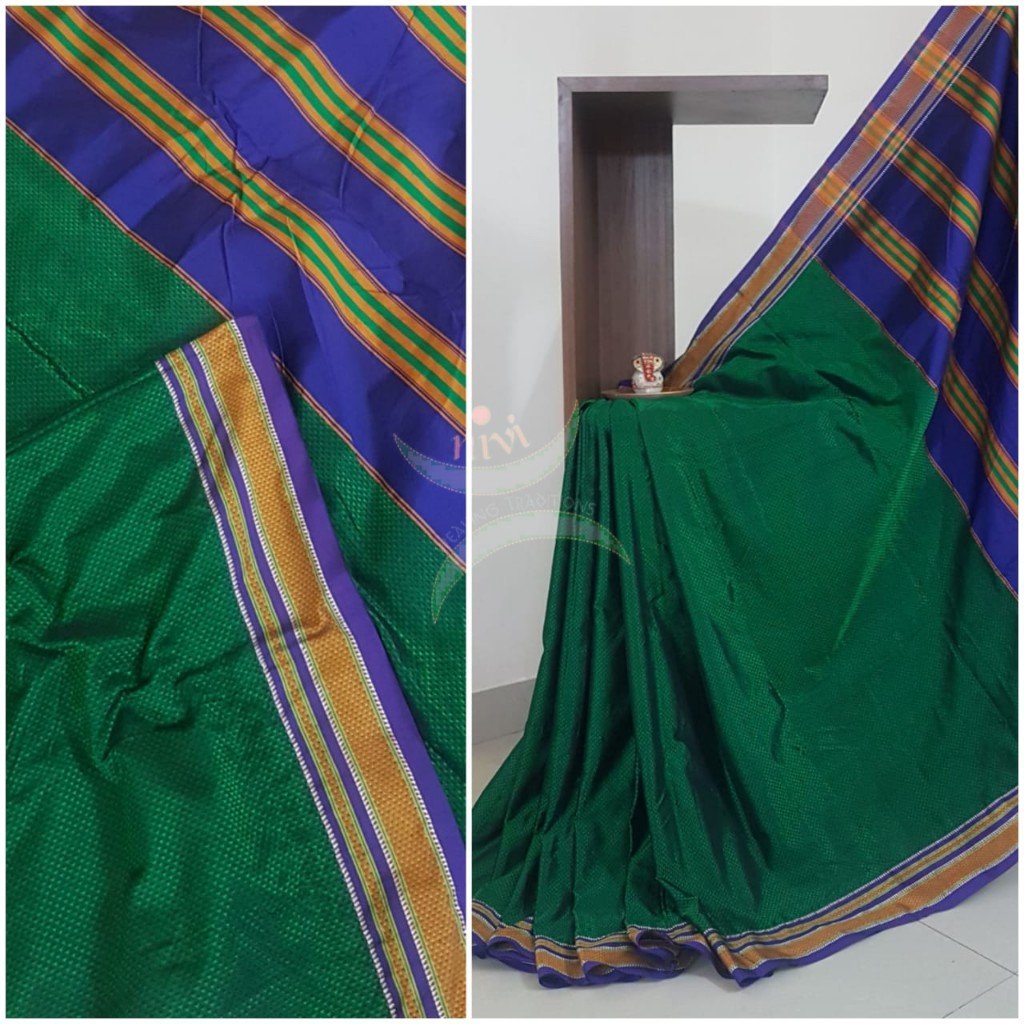 Khun/khana saree with traditional pallu