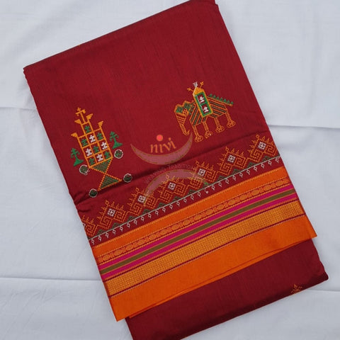 Ilkal blend kasuti embroidered Saree