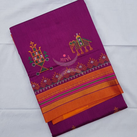 Ilkal blend kasuti embroidered Saree