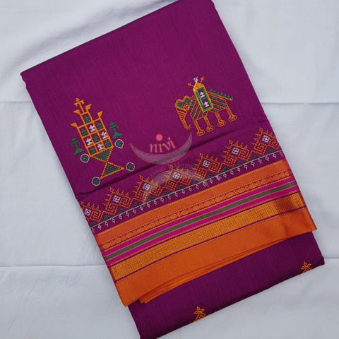 Ilkal blend kasuti embroidered Saree