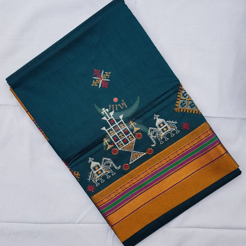 Ilkal blend kasuti embroidered Saree