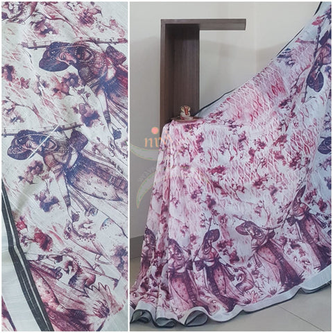 Handloom digital printed linens