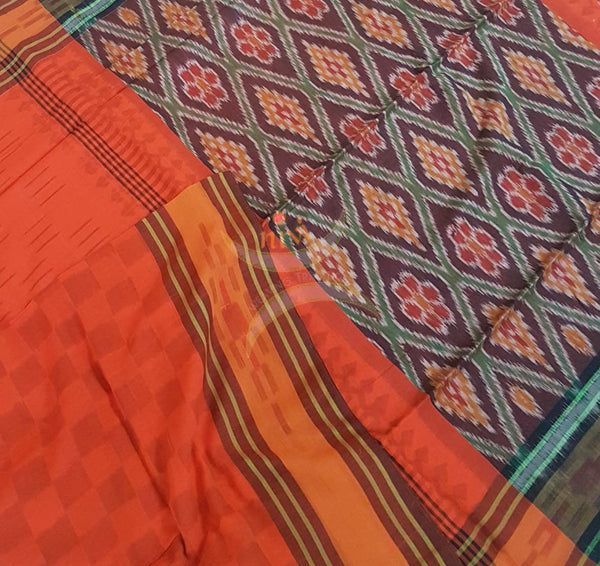 Handloom pochampalli ikat cotton saree with running blouse