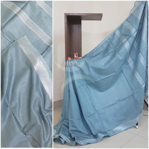 Grey soft cotton with subtle zari border