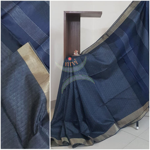 Handloom cotton all over jacquard weaving with subtle zari border