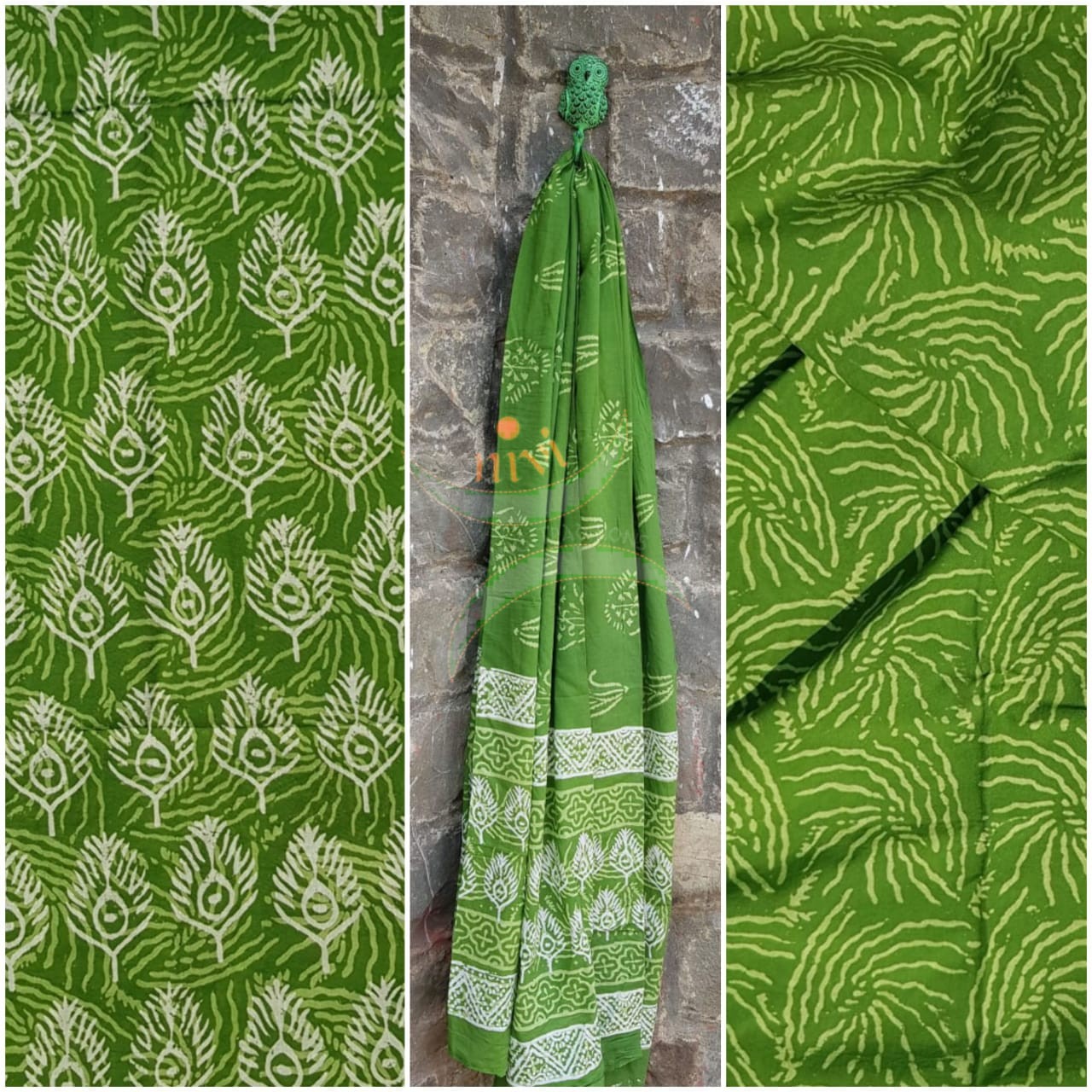 Handblock bagru printed cotton suit with pure cotton duppata