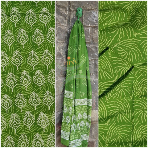 Handblock bagru printed cotton suit with pure cotton duppata