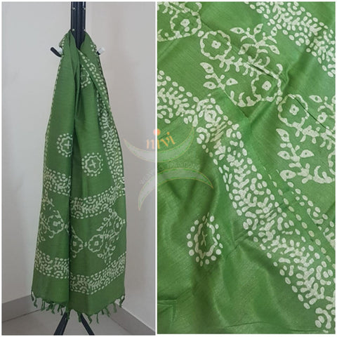 Handloom silk blend batik dupatta