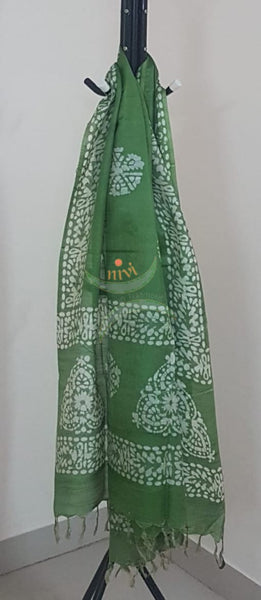 Handloom soft silk batik dupatta