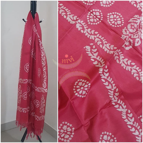 Handloom soft silk batik dupatta
