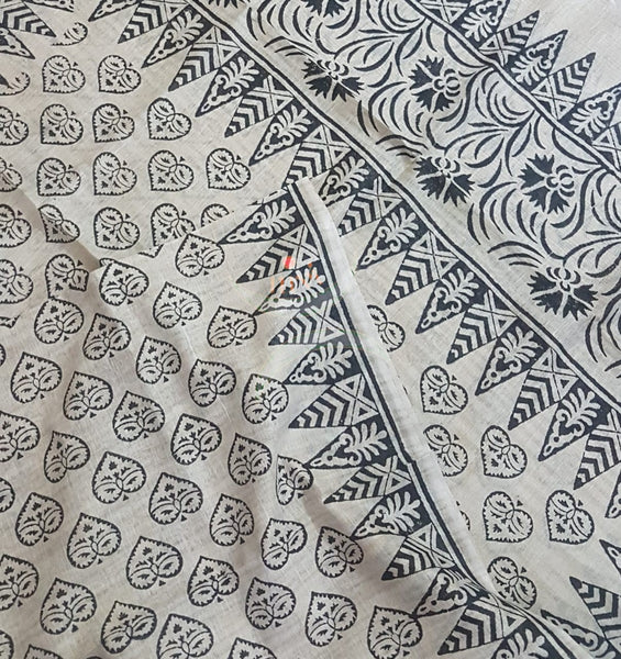 Handloom pochampalli ikat top with warli printed dupatta