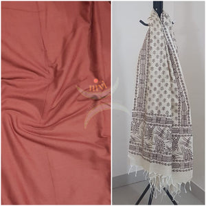 Handloom cotton top with warli printed dupatta