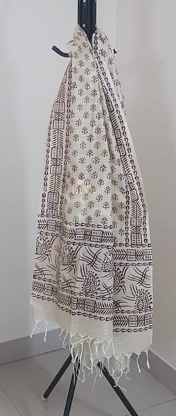 Handloom cotton top with warli printed dupatta