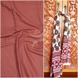 Handloom cotton top with kalamkari dupatta