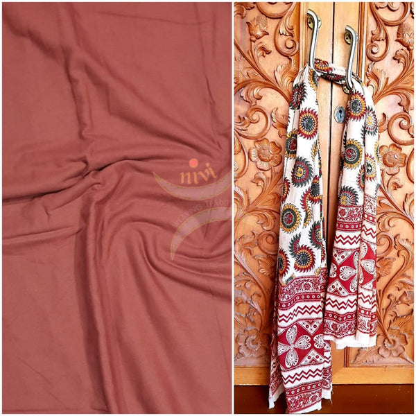 Handloom cotton top with kalamkari dupatta