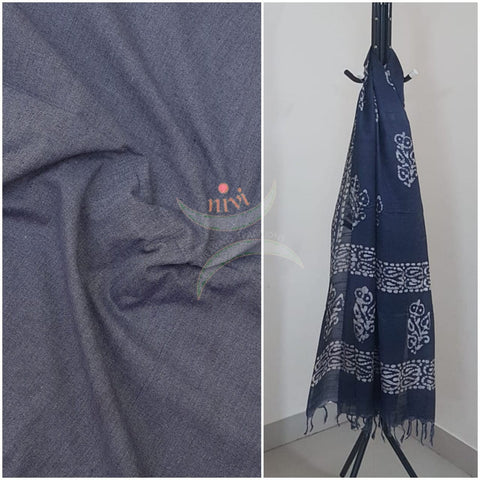 Handloom cotton top with batik dupatta
