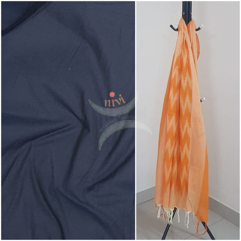 Handloom cotton top with ikat dupatta