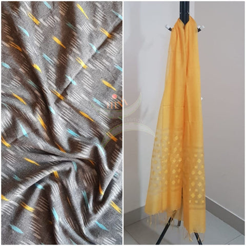Handloom pochampalli ikat top with handloom dupatta