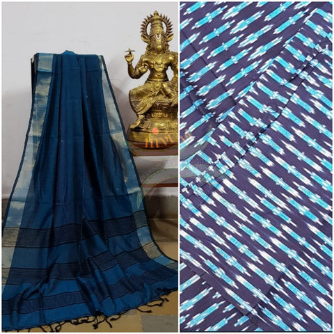 Handloom pochampalli ikat top with handloom dupatta