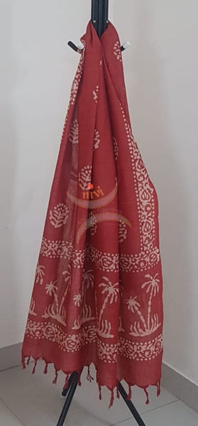 Handloom silk blend batik dupatta