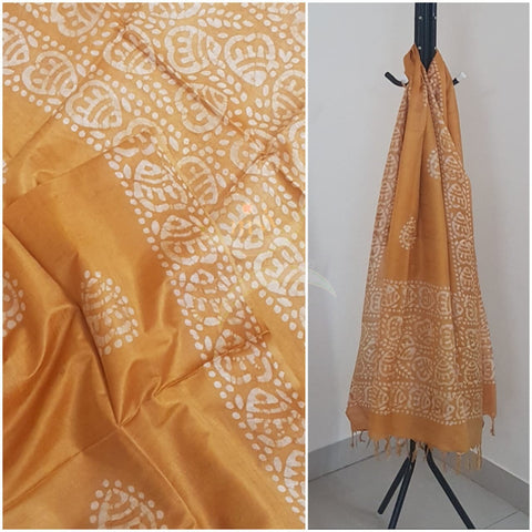 Handloom silk blend batik dupatta