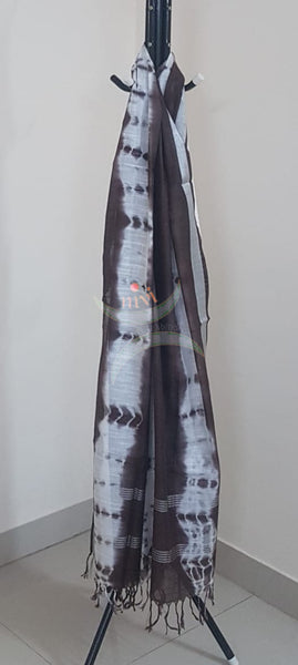 Handloom cotton with linen  shibori dupatta