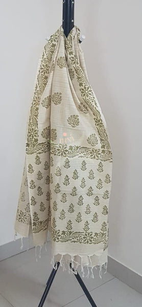 Silk blend warli printed dupatta