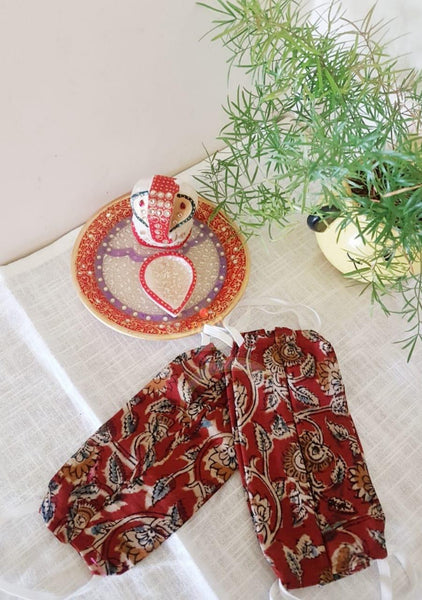 Handloom set of 2  chennur silk kalamkari masks