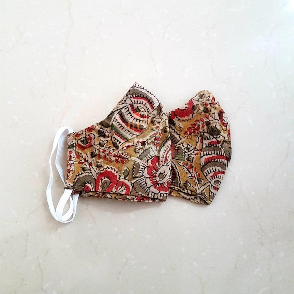 Handloom set of 2 kalamkari cotton masks