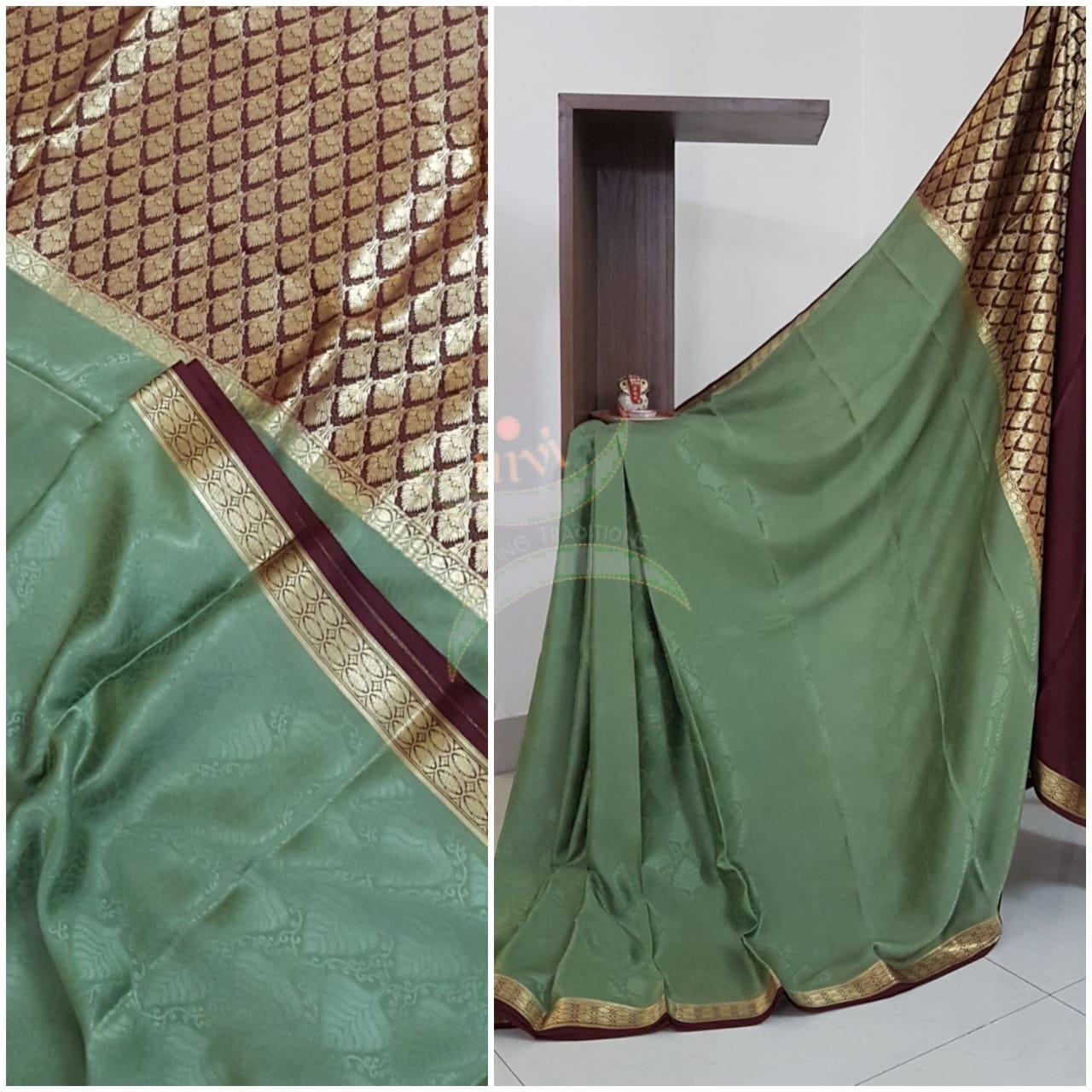70 grams pure mysore crepe silk saree