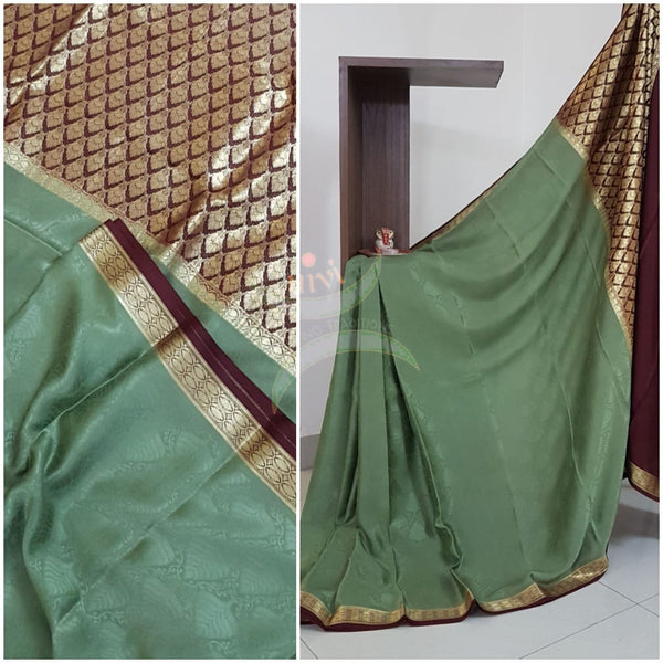70 grams pure mysore crepe silk saree