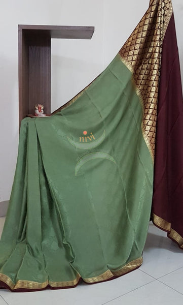 70 grams pure mysore crepe silk saree