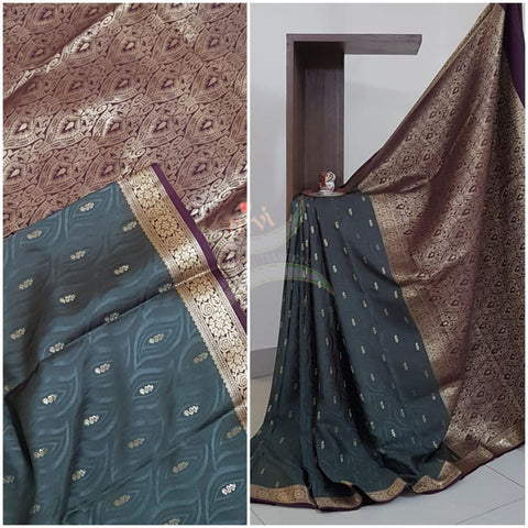 70 grams pure mysore crepe silk saree