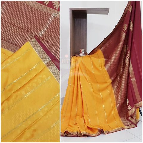 70 grams pure mysore crepe silk saree