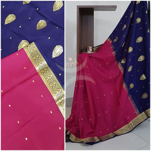 70 grams pure mysore crepe silk saree