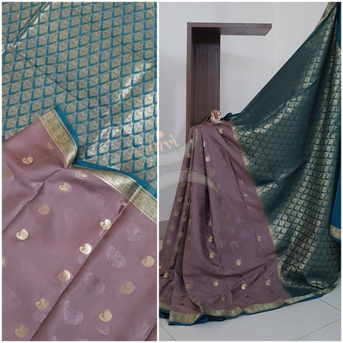 70 grams pure mysore crepe silk saree