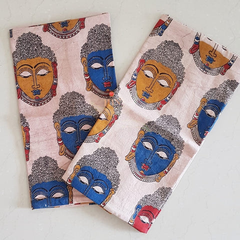 Set of 2 kalamkari cotton cushion covers 16x16 inches