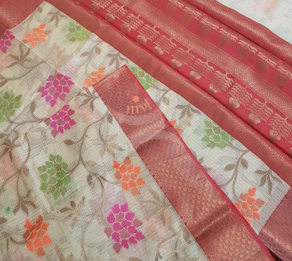 Silk cotton benaras brocade with antique zari