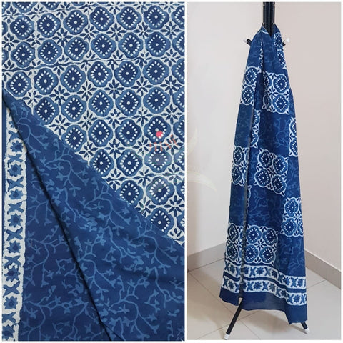 Indigo Handblock printed cotton 3 piece suit